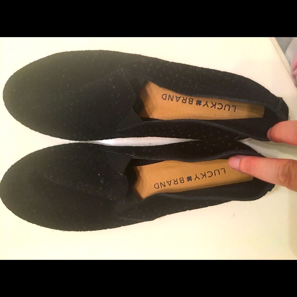 Lucky Brand perforated suede flats